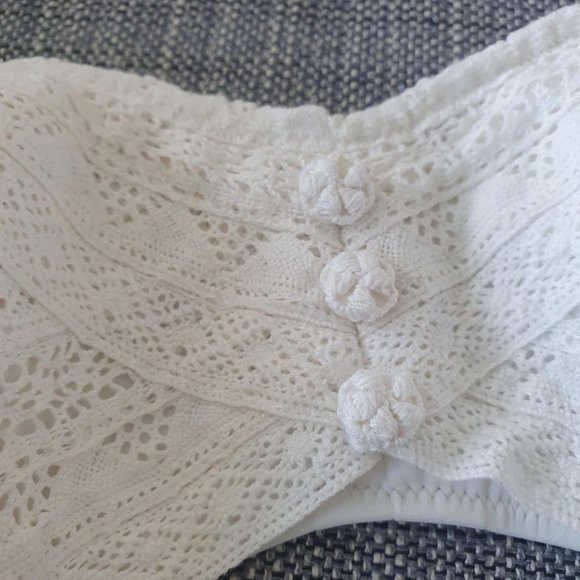Victoria's Secret White Lace Bandeau Bikini Set - Small - Picture 5 of 7